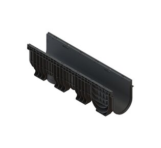 Лоток водоотводный пластиковый PolyMax Basic DN200 H300: фото